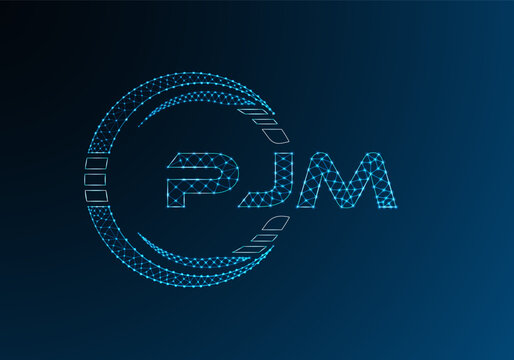 PJM low poly letter logo vector design. PJM lower poly logo design. Low poly logo.