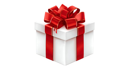 Obraz premium red gift box cristmas isolated on white