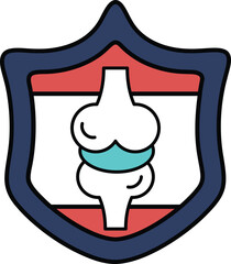 A shield with a bone on it