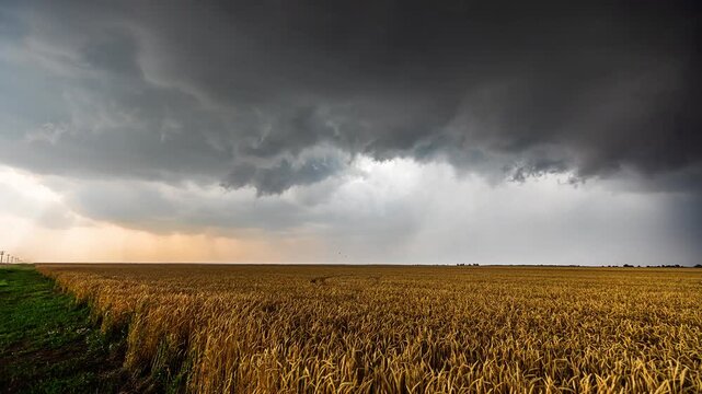 Landspout Created by Supercell Thunderstorm over Oklahoma Landscape Timelapse
