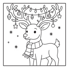 Christmas Coloring Pages Bundle, Christmas Coloring Book Pages, Kids, Adults, Teens, Black and white Drawing, Line Art, Vector Illustration, bold and easy, Coloring book, Coloring Pages, 