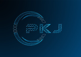 PKJ low poly letter logo vector design. PKJ lower poly logo design. Low poly logo.