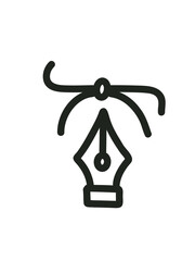 hand-drawn pens with vector lines