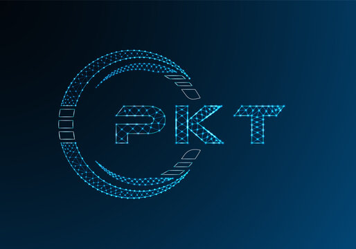 PKT low poly letter logo vector design. PKT lower poly logo design. Low poly logo.