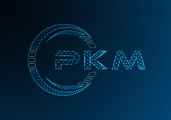 PKM low poly letter logo vector design. PKM lower poly logo design. Low poly logo.