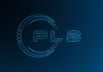 PLB low poly letter logo vector design. PLB lower poly logo design. Low poly logo.
