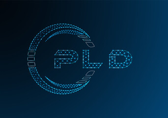 PLD low poly letter logo vector design. PLD lower poly logo design. Low poly logo.