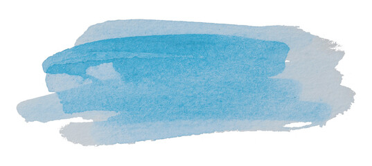 light blue watercolor background. Artistic hand paint. Isolated on transparent background.