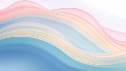 多色のパステルカラーが重なり合う流れるような抽象ウェーブ