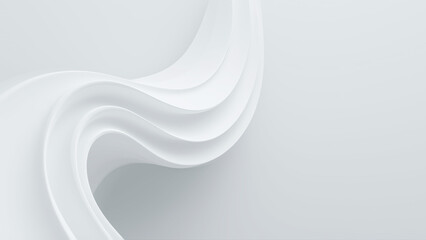 Elegant Abstract 3D Waves on a Soft White Background