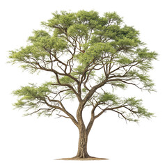 Honey locust mesquite tree isolated on transparent background 3D render PNG tree illustration PNG realistic tree model PNG nature scene PNG botanical render PNG tree design PNG desert plant image
