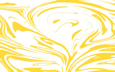 Fototapeta premium Beautiful abstract painting techniques drawing Ebru .Turkish style of acrylic paints. Yellow color liquid marble