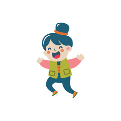 Playful kid character illustration. Cheerful child jumping great for kids' brands, apps, and education.