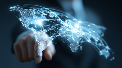 visual representation global connectivity international business communication through technology concept global connectivity international business technology visual representation