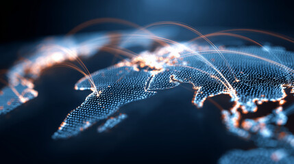 visual representation global connectivity international business communication through technology concept global connectivity international business technology visual representation