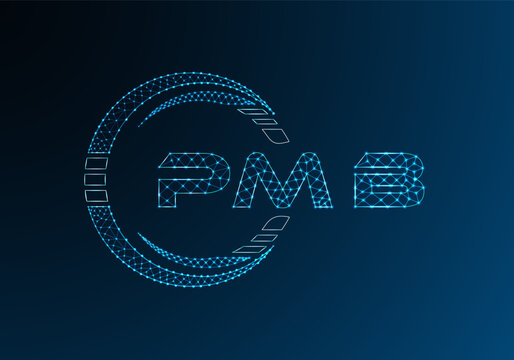 PMB low poly letter logo vector design. PMB lower poly logo design. Low poly logo.