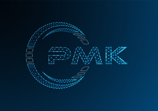 PMK low poly letter logo vector design. PMK lower poly logo design. Low poly logo.