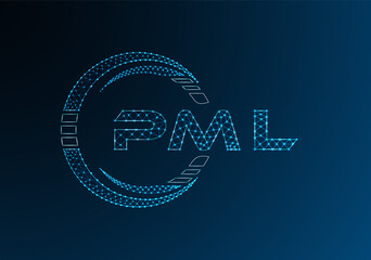 PML low poly letter logo vector design. PML lower poly logo design. Low poly logo.