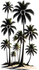 Tropical palm trees on a beach