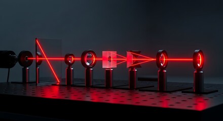 Laser beam refraction through optical prism in lab