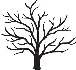 Leafless Tree Silhouette – Winter Nature Icon for Seasons, Minimalist Art, and Symbolic Growth Concepts