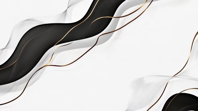 Luxury Black and Gold Wave Background for PPT, Elegant Abstract Graphic Design, Business presentation with Flowing wavy lines, MP4 VIDEO