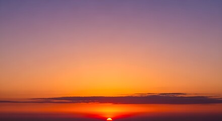 Obraz premium Dramatic Sunset Sky with Vibrant Orange and Purple Hues, Background