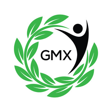 GMX Eco Logo Design. GMX Human Figure  design for entrepreneur and business. GMX best icon Symbol Branding.
