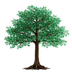 Obraz premium Green Beaded Tree: Nature-Inspired Art, Detailed Craft, Unique Decoration