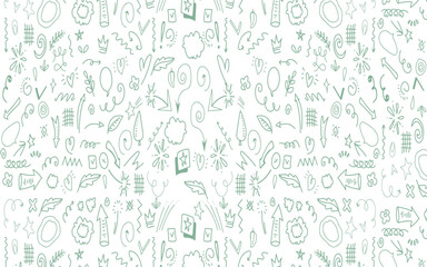 Blue doodles art collection.