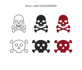 A skull and crossbones symbol, typically representing poison, danger, or death.