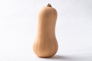 Fresh butternut squash pumpkin on white background, Vegetable in Autumn season, Food ingredient