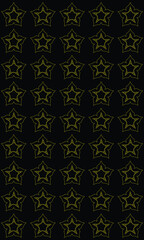 Vertical black background vector with repeating yellow line art style star fruit for background about vitamin fruits or healthy food
