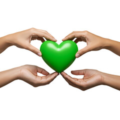 Fototapeta premium Green Heart: Symbol of Care, Compassion, and Unity