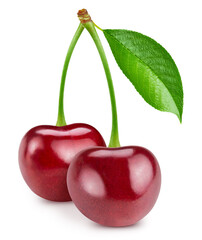 Cherry isolated on white Clipping Path