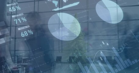 Statistical data processing against time-lapse of people walking at the airport - Powered by Adobe