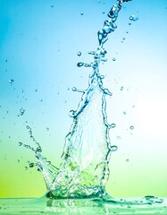 Water droplet splash, vibrant hues