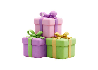 Obraz premium Colorful Gift Boxes with Bows on Transparent Background for Celebrations
