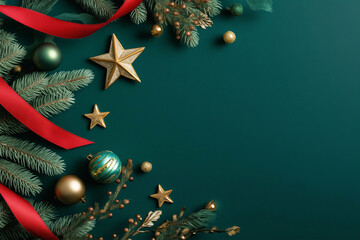 Hintergrund Weihnachten mit Sternen und Christnaumkugeln