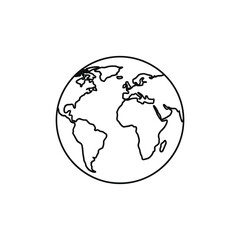 Minimal World Globe Outline Infographic Art