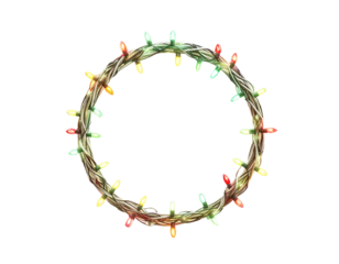 Firefly_Snowflake border. Gold Christmas banner, divide - Firefly_Christmas translucent fairy lights ring shaped. Transparency only in vector file (3)