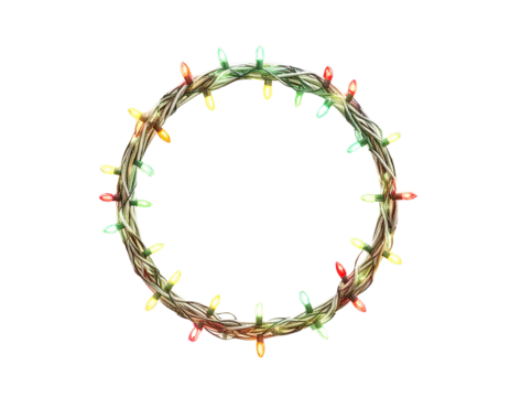 Firefly_Snowflake border. Gold Christmas banner, divide - Firefly_Christmas translucent fairy lights ring shaped. Transparency only in vector file (3)