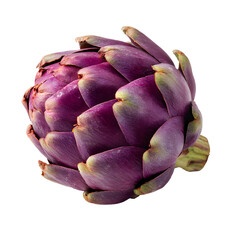 Fototapeta premium Captivating close-up of a fresh, vibrant purple artichoke against a dark background
