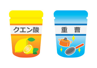 クエン酸と重曹のイラスト