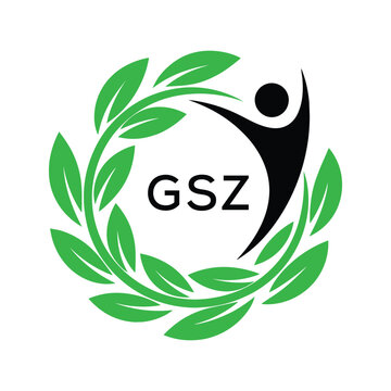 GSZ Eco Logo Design. GSZ Human Figure  design for entrepreneur and business. GSZ best icon Symbol Branding.
