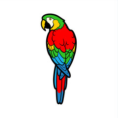  simple clean silhouette illustration vector  of parrot bird,