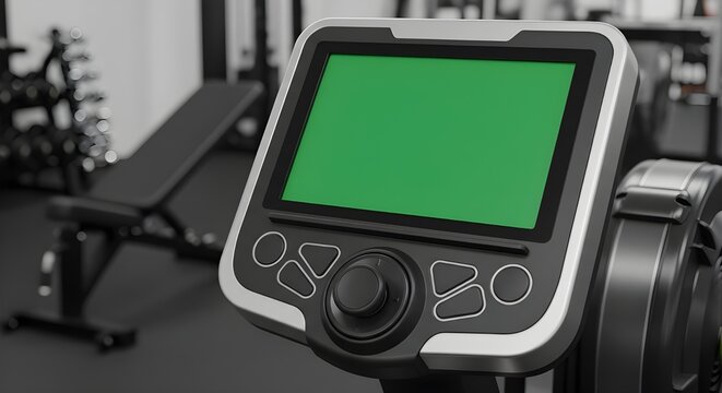fitness machine green screen display gym background