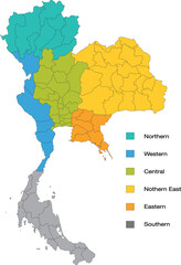 thailand map zone indicated