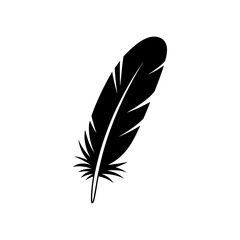 Fototapeta premium Elegant black feather illustration on white background perfect for designs representing freedom and spirituality vector graphic