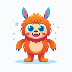 Alpaca Streamlined Vector Art with Flat Colors and Sharp Linework